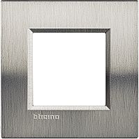 Рамка прямоугольная Legrand BTicino LivingLight 2 мод Фактурная сталь  картинка